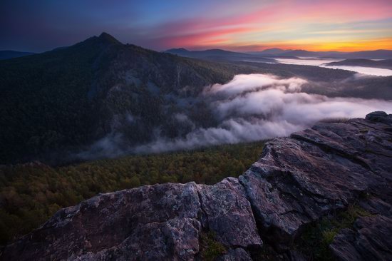 Colorful Dawn on the Top of the Aygir Cliffs, Bashkiria, Russia, photo 3