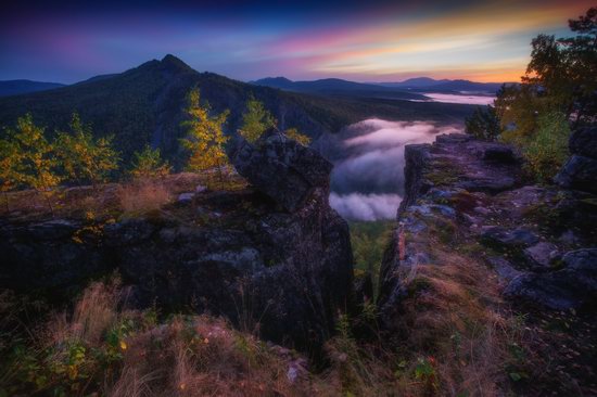 Colorful Dawn on the Top of the Aygir Cliffs, Bashkiria, Russia, photo 6