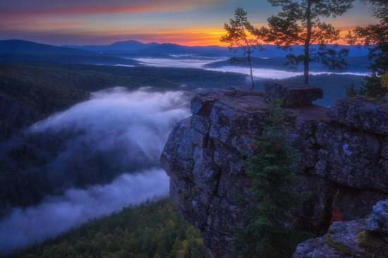 Colorful Dawn on the Top of the Aygir Cliffs, Bashkiria, Russia, photo 9