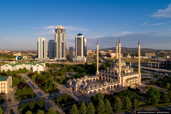 The rebuilt center of Grozny from above, Russia, photo 1