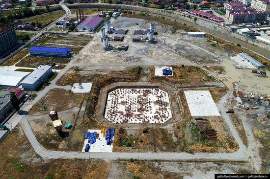 The rebuilt center of Grozny from above, Russia, photo 10