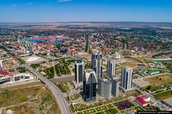 The rebuilt center of Grozny from above, Russia, photo 2