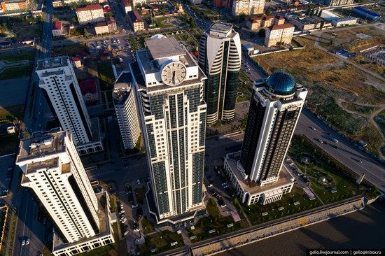 The rebuilt center of Grozny from above, Russia, photo 5