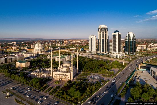 The rebuilt center of Grozny from above, Russia, photo 8