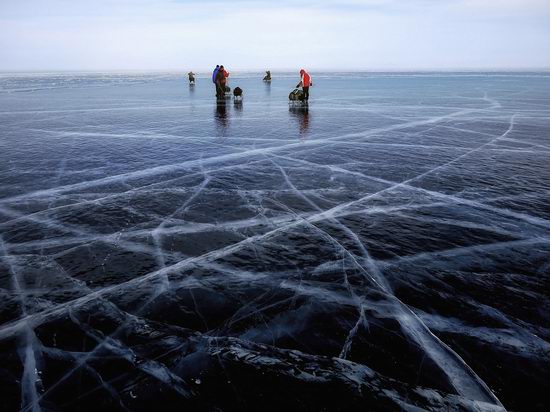 Frozen Lake Baikal, Russia