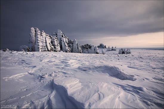 Snow Covered Stone Pillars of Ulakhan-Sis, Yakutia, Russia, photo 1