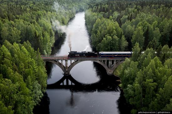 Ruskeala Express - a unique retro train in Karelia, Russia, photo 15