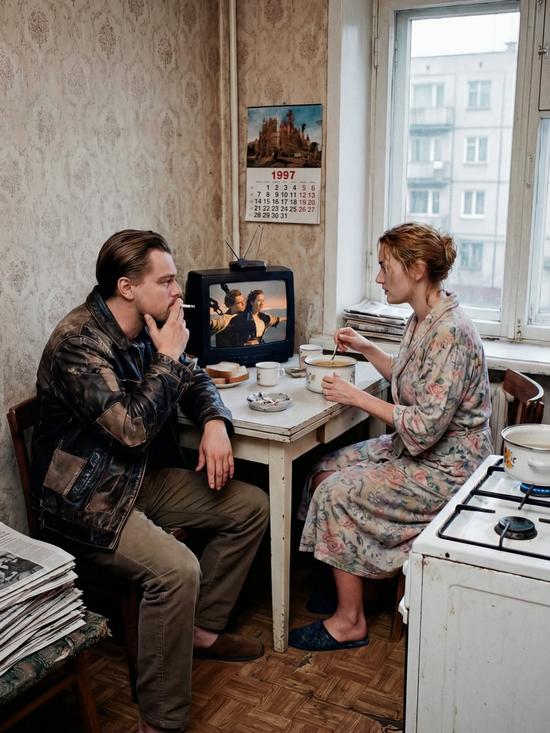 If Hollywood Stars Lived in 1990s Russia - Leonardo DiCaprio and Kate Winslet (Titanic)