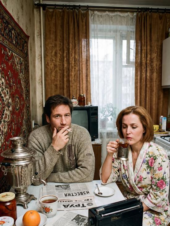 If Hollywood Stars Lived in 1990s Russia - David Duchovny and Gillian Anderson (The X-Files)
