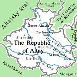 Altay republic map of Russia