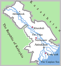 Astrakhan city map of Russia