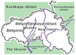 Belgorod oblast map of Russia
