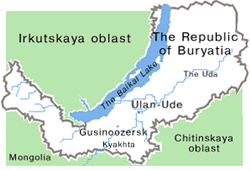 Buryat republic map of Russia