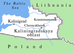 Kaliningrad oblast map of Russia
