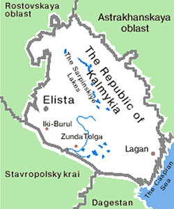 Kalmykia republic map of Russia