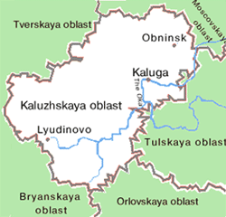 Kaluga oblast map of Russia
