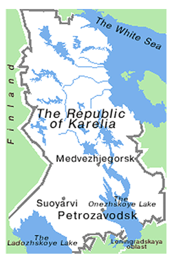 Karelia republic map of Russia