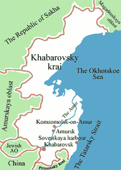 Khabarovsk krai map of Russia