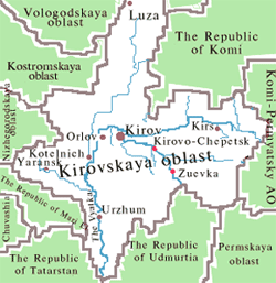 Kirov city map of Russia