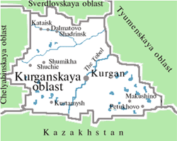 Kurgan oblast map of Russia