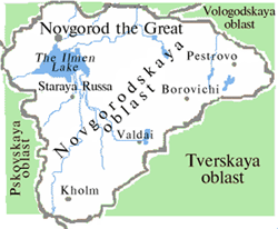 Novgorod city map of Russia