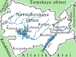 Novosibirsk city map of Russia
