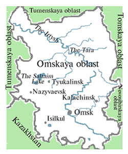 Omsk city map of Russia