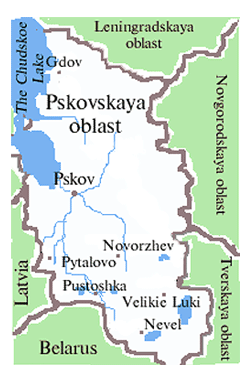 Pskov city map of Russia