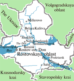 Rostov oblast map of Russia