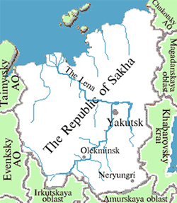 Yakutsk city map of Russia