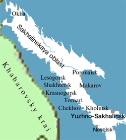 Sakhalin oblast map of Russia