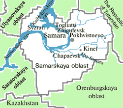 Syzran city map of Russia