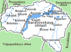 Saratov oblast map of Russia