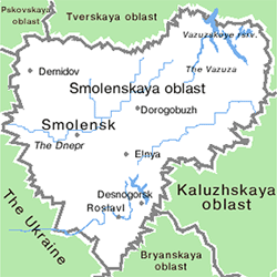 Smolensk oblast map of Russia