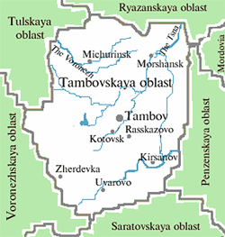 Tambov oblast map of Russia