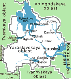 Yaroslavl oblast map of Russia