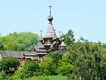 Beautiful wooden church in the Altai