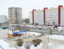 Winter in a residential area in Chelyabinsk