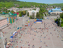Lenina Square - the central square of Gorno-Altaysk