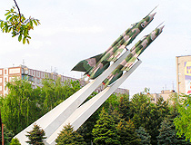 Monument to the defenders of the Kuban sky during World War II (2 MIG-21 aircraft) in Krasnodar (Turgeneva Street, 181)