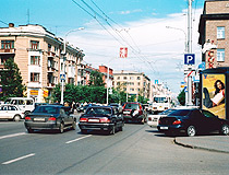 Street traffic in Krasnoyarsk