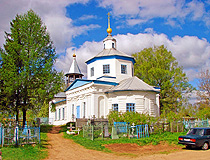 Cemetery church in Novgorodskaya oblast
