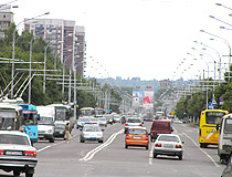 Busy street in Novokuznetsk
