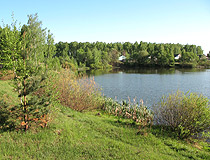 On the shore of a small lake in Orel oblast