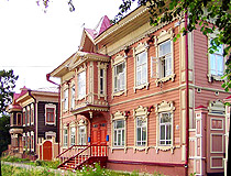 Beautiful wooden buildings of Tomsk