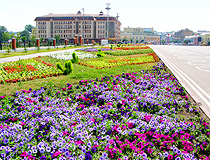Colorful flower beds in Tula