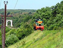 Lonely locomotive in the Voronezh region