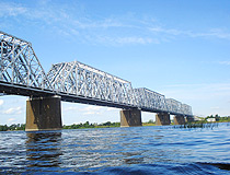 Nikolaevsky railway bridge - the only railway bridge across the Volga River in Yaroslavl