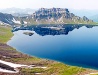 The lake in the caldera of a volcano in Kamchatka