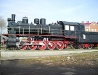 Steam engine monument in Magnitogorsk